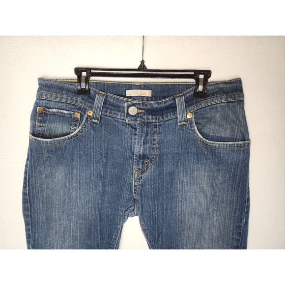 Vintage Levis 542 Low Rise Flare Jeans Y2K Flap Pockets Womens 14M - Picture 2 of 9